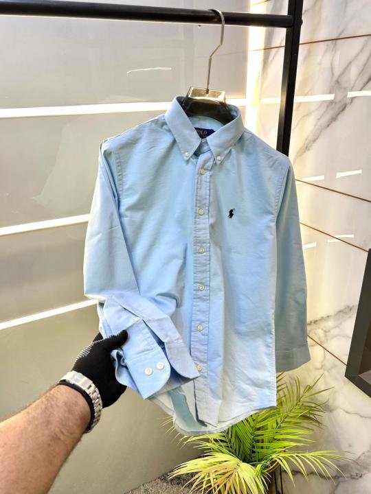 Ralph Lauren Polo Light Blue Oxford Lycra Premium Shirt F2895-lbu Price in India - Buy at Bootery - Image 3