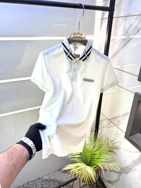 Buy Burberry White Polo Premium Collar Neck T-shirt With Brand Carry Bag F3751-wh Online in India - Bootery - Image 3