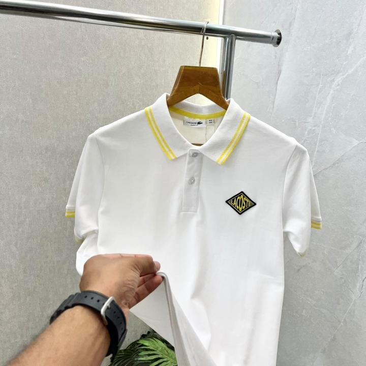 Lacoste White Premium Polo Neck Tshirt 541