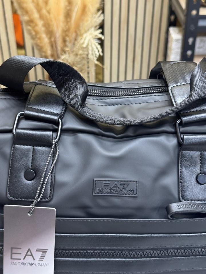 Emporio Armani EA7 Signature Black Weekender Duffle Bag - Best Price Online - Bootery - Image 9