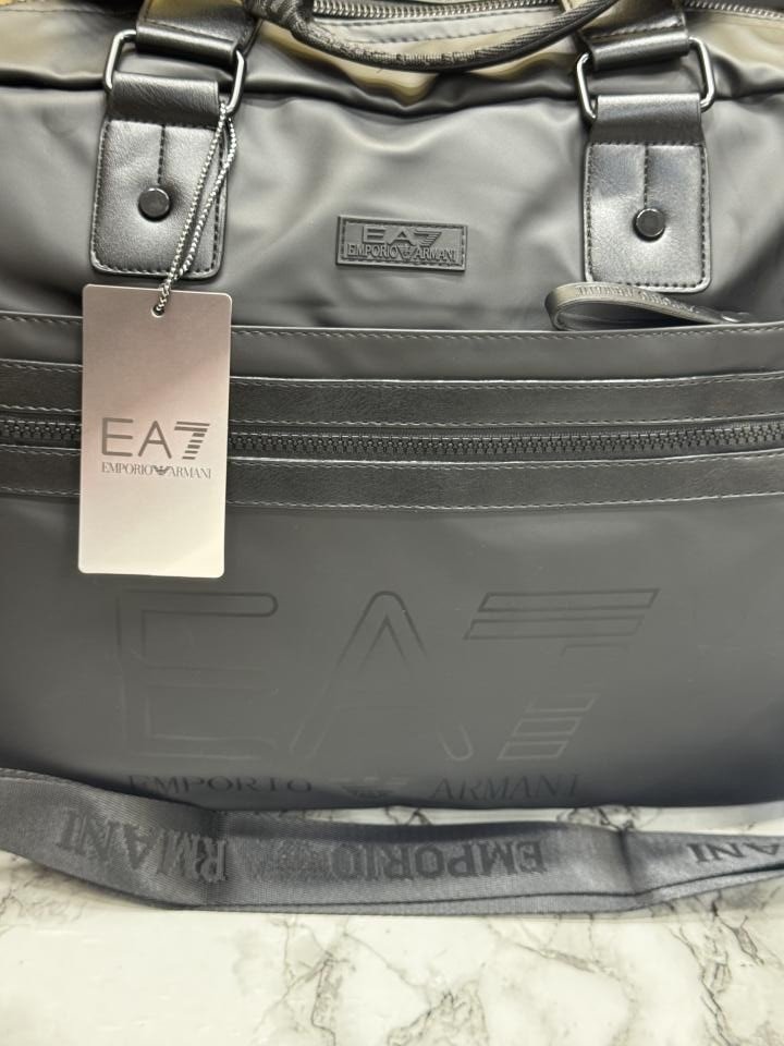 Emporio Armani EA7 Signature Black Weekender Duffle Bag - Best Price Online - Bootery - Image 7