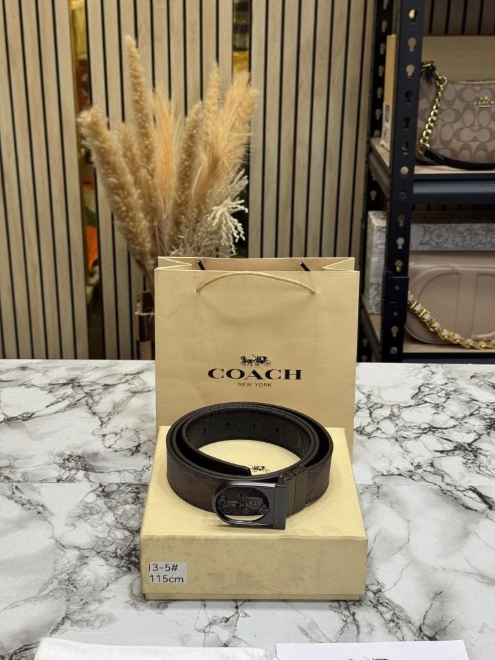 Buy Coach Signature Plaque Reversible Leather Belt Brownblack Online in India - Bootery - Image 7