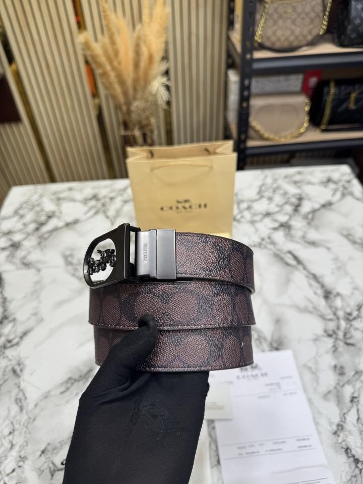 Buy Coach Signature Plaque Reversible Leather Belt Brownblack Online in India - Bootery - Image 6
