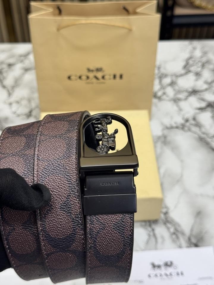 Buy Coach Signature Plaque Reversible Leather Belt Brownblack Online in India - Bootery - Image 5
