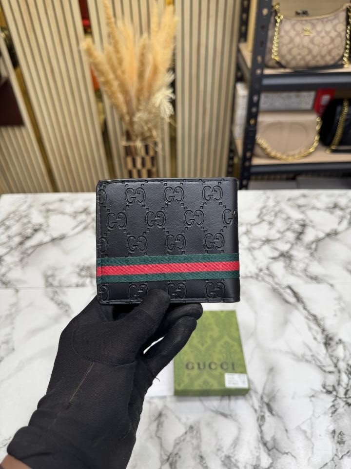 Gucci Signature GG Web Stripe Leather Bifold Wallet With Og Box And Dust Bag Black - Best Price Online - Bootery - Image 8