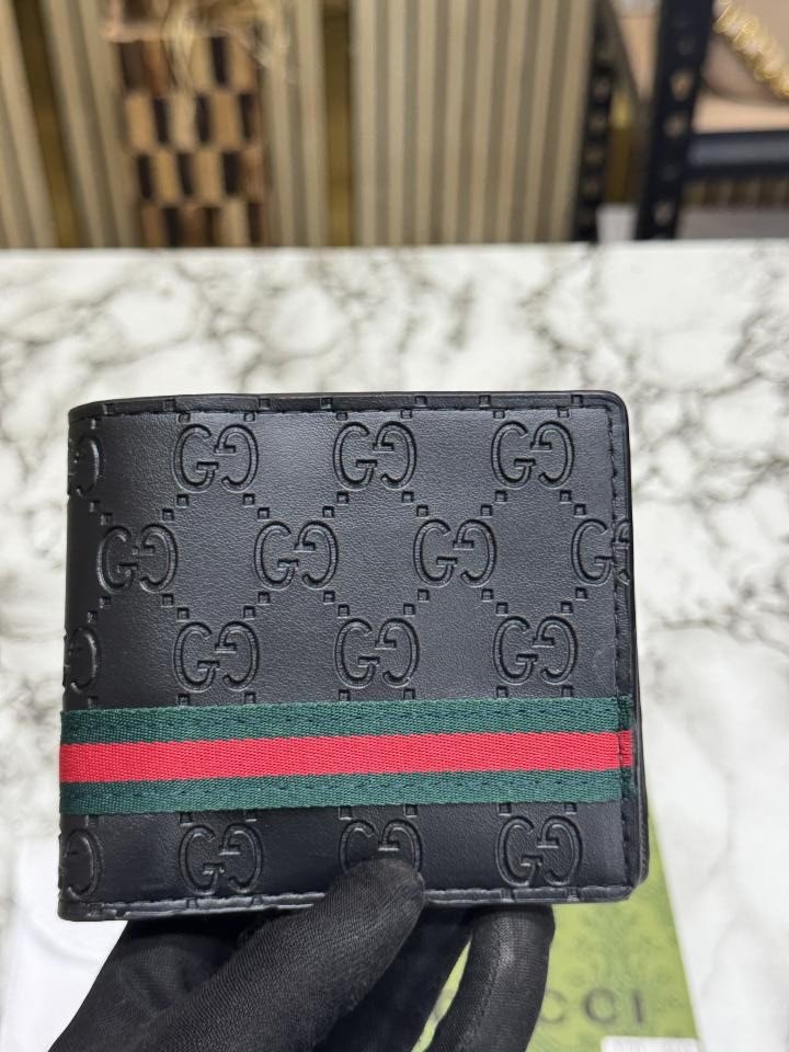 Gucci Signature GG Web Stripe Leather Bifold Wallet With Og Box And Dust Bag Black - Best Price Online - Bootery - Image 6