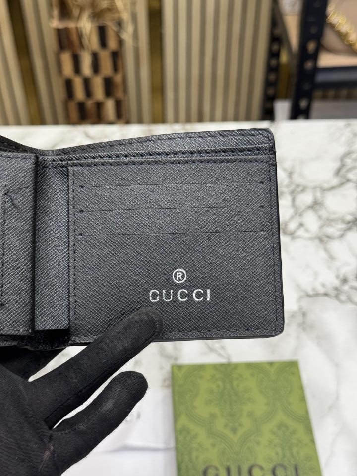 Gucci Signature GG Web Stripe Leather Bifold Wallet With Og Box And Dust Bag Black - Best Price Online - Bootery - Image 4