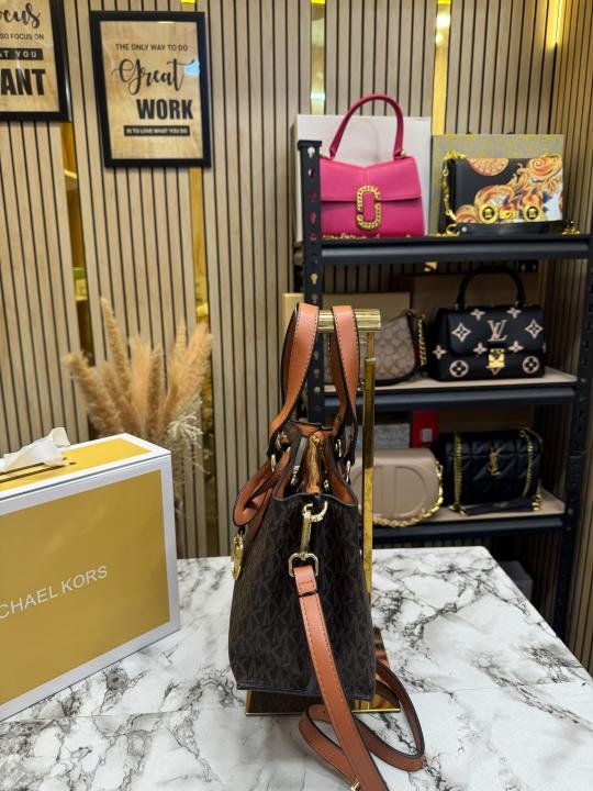 Buy Michael Kors Emma Satchel Bag With Magnetic Box And Dust Bag Online in India - Style 2 - Bootery - Image 3