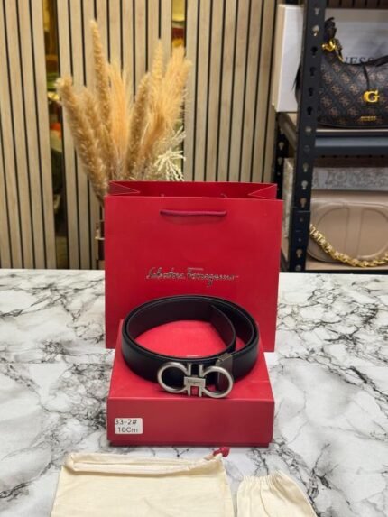Salvatore Ferragamo Initials Buckle Leather Belt Premium Quality With Box Including Carry Bag Price in India - Style 2 - Buy at Bootery