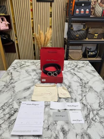 Salvatore Ferragamo Initials Buckle Leather Belt Premium Quality With Box Including Carry Bag Price in India - Style 2 - Buy at Bootery - Image 2