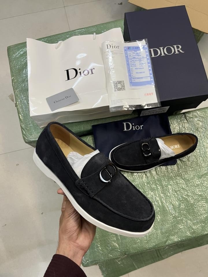 Dior Granville Premium Loafers Black Grey Suede Calfskin Surplus Quality With All Accessories 0018 Shoes - Best Price Online - Bootery