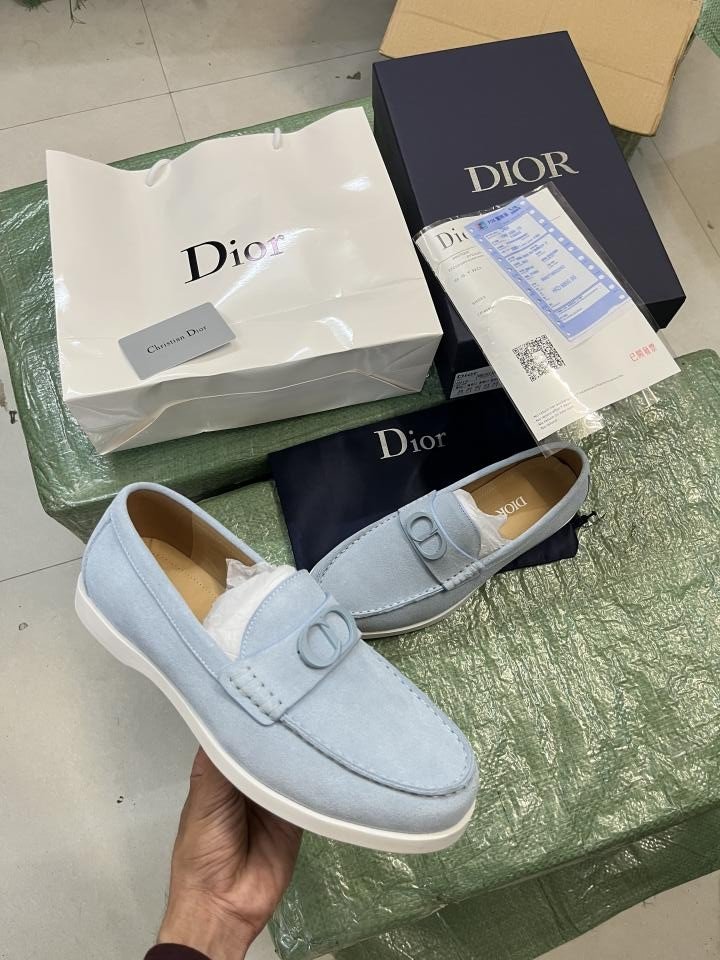 Dior Granville Premium Loafers Light Blue Suede Calfskin Surplus Quality With All Accessories 0018 Shoes Price in India - Buy at Bootery