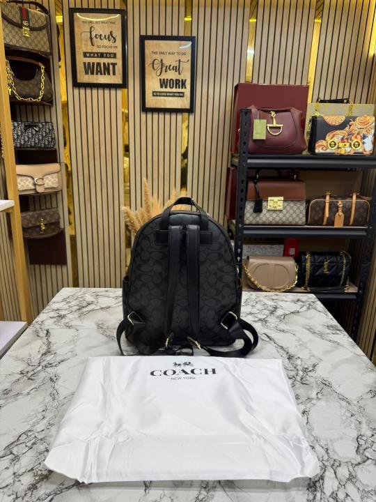 Coach Leather Court With Dust Bag Premium Quality Backpack - apricot Brown Price in India - Style 2 - Buy at Bootery - Image 4