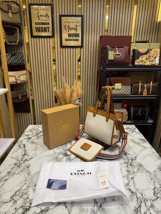 Coach City Patchwork Tote Bag With Matching Zip Wallet Rainbow Strap Box And Dust Bag - Best Price Online - Bootery - Image 15