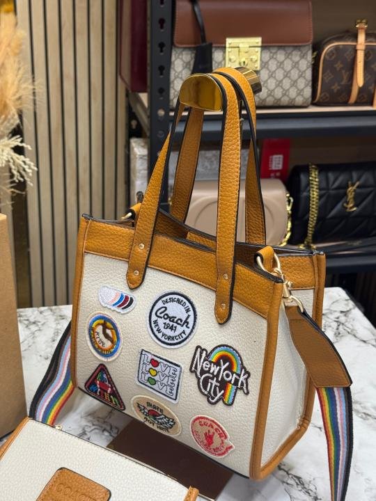 Coach City Patchwork Tote Bag With Matching Zip Wallet Rainbow Strap Box And Dust Bag - Best Price Online - Bootery - Image 9