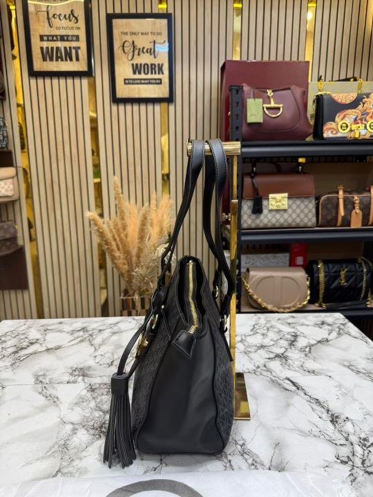 Michael Kors Signature MK Tote Handbag With Tassel Charm And Dust Bag Price in India - Style 1 - Buy at Bootery - Image 3