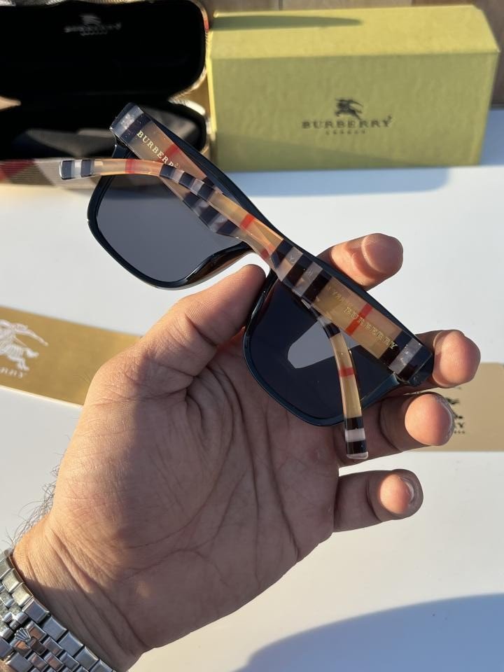 Buy Burberry 4395 Glossy Black Sunglasses Online in India - Style 1 - Bootery - Image 4