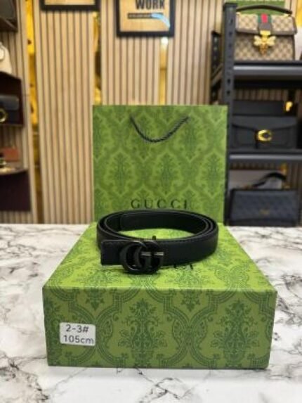 Gucci GG Logo Black Buckle Black Belt With Box Dust Bag Including Carry Bag Price in India - Style 2 - Buy at Bootery