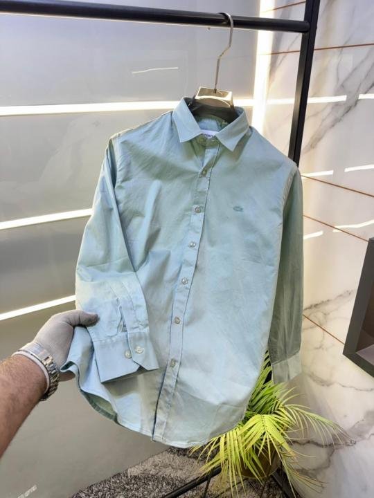 Buy Lacoste Mint Embroidery Logo Oxford Lycra Premium Shirts F3037-mi Online in India - Bootery - Image 3