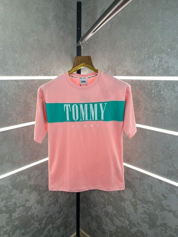 Tommy HILFIGER DROP SHOULDER PINK PREMIUM T-shirt 486 - Best Price Online - Bootery - Image 1