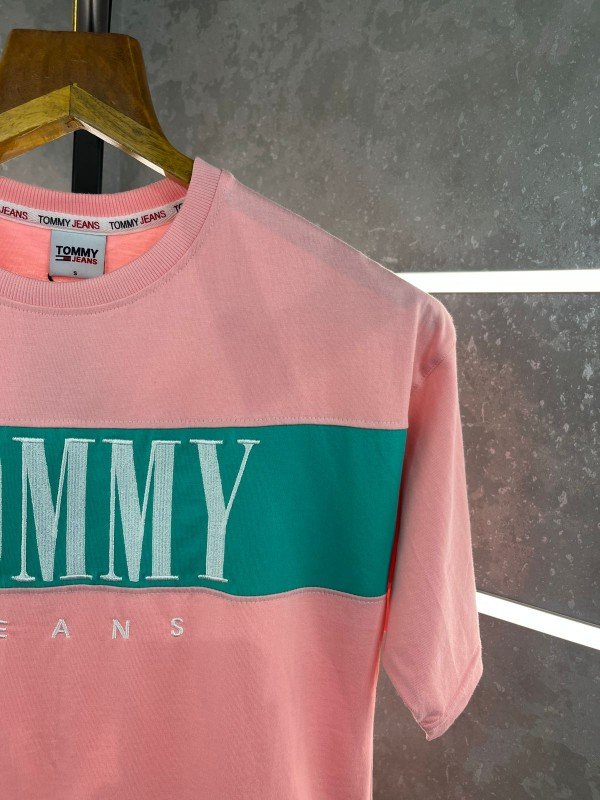 Tommy HILFIGER DROP SHOULDER PINK PREMIUM T-shirt 486 - Best Price Online - Bootery - Image 2