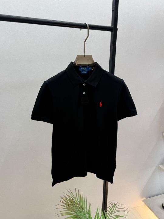 Ralph Lauren Ralph Lauren Black Polo Premium Collar Neck T-shirt F3868-bl