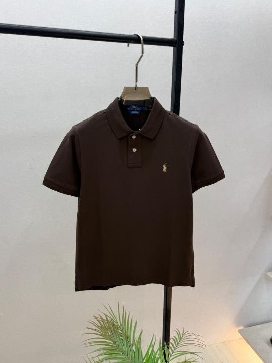 Ralph Lauren Ralph Lauren Brown Polo Premium Collar Neck T-shirt F3868-br