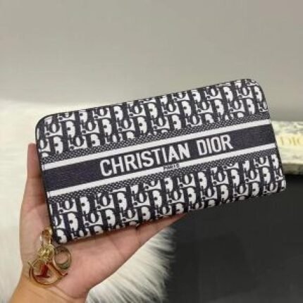 Buy Dior Oblique Zip Around Monogram Wallet With Box Online in India - Bootery