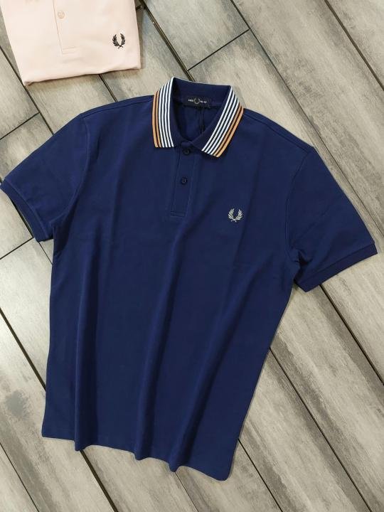 Fred Perry Blue Polo Premium Collar Neck T-shirt F3755-bu - Image 10