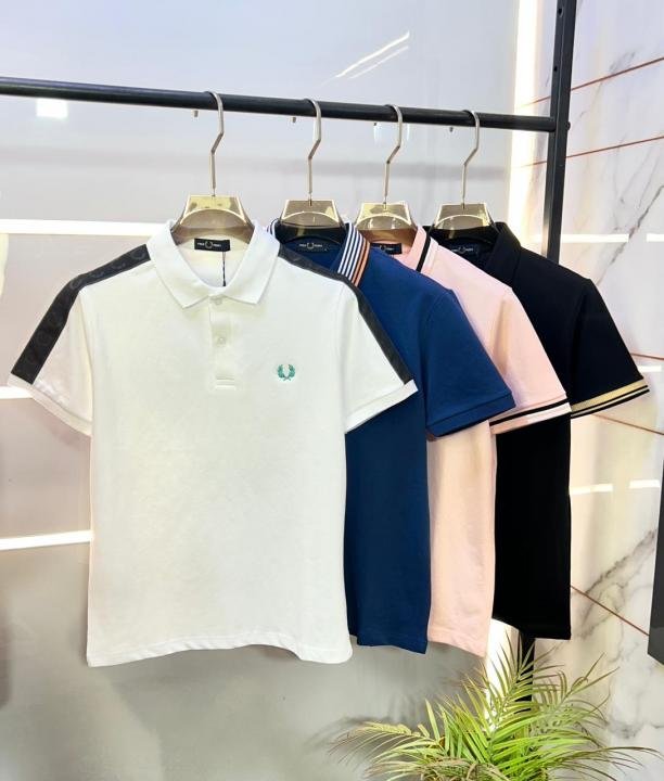 Fred Perry Blue Polo Premium Collar Neck T-shirt F3755-bu - Image 5