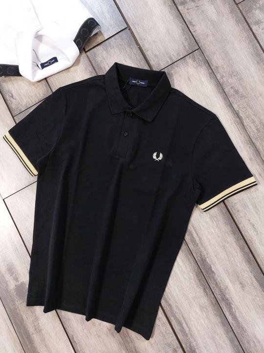 Fred Perry Black Polo Premium Collar Neck T-shirt F3755-b1 - Image 10