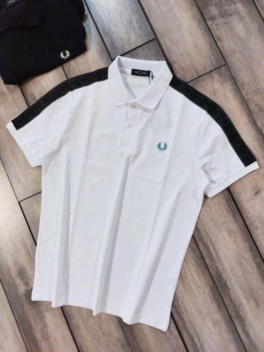 Fred Perry White Polo Premium Collar Neck T-shirt F3755-wh - Image 9
