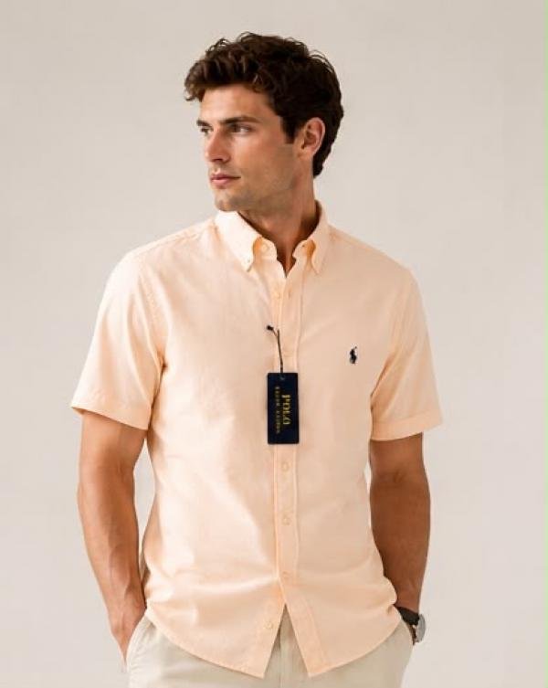 Ralph Lauren Premium Peach Half Sleeve Casual Shirt