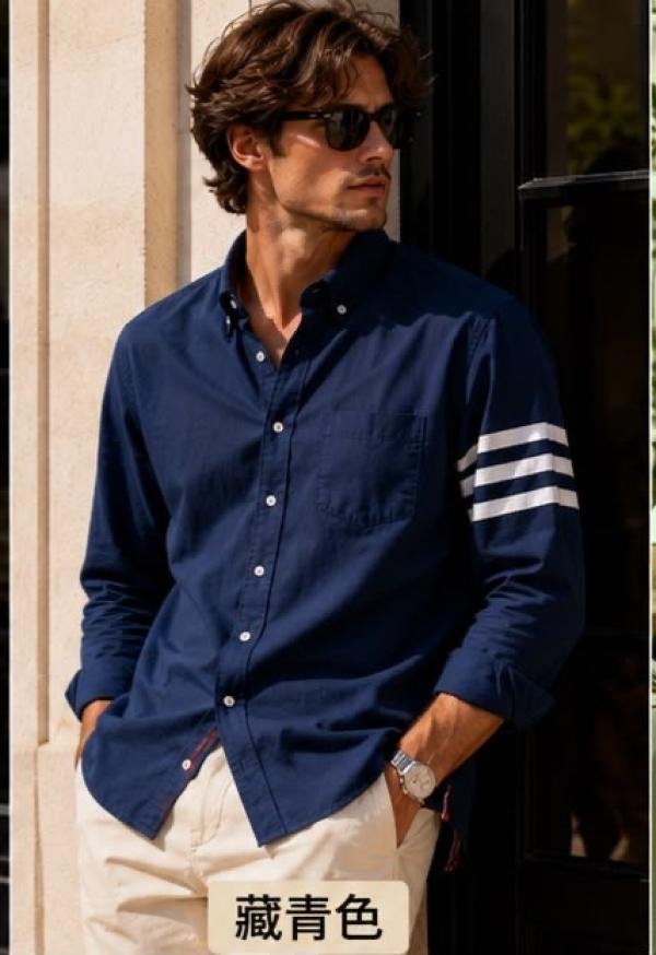 THOM BROWNE IMPORTED NAVY PREMIUM SHIRT