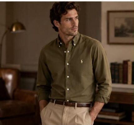 Ralph Lauren Olive Premium Classic Shirt Price in India - Buy at Bootery