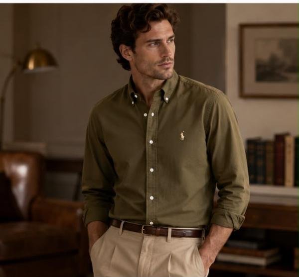 Ralph Lauren Olive Premium Classic Shirt