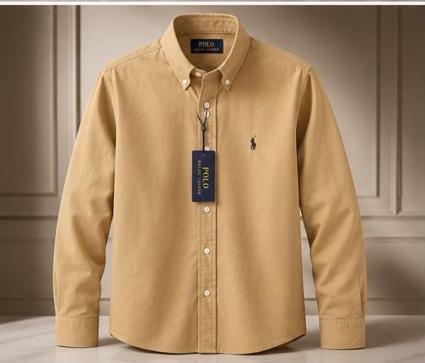 Ralph Lauren Dark Beige Premium Classic Shirt - Image 2