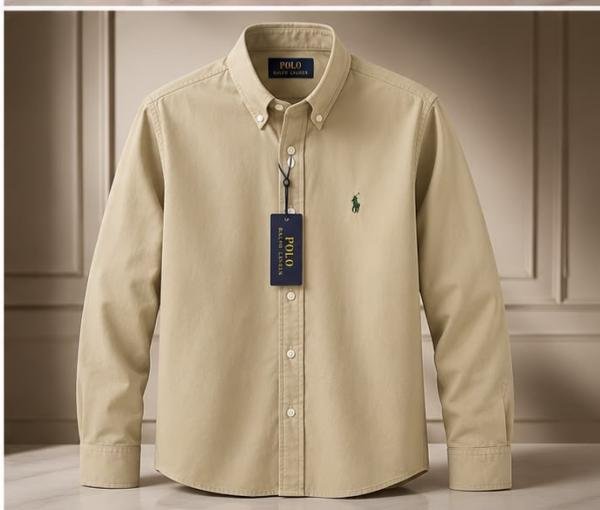 Ralph Lauren Beige Premium Classic Shirt - Image 2