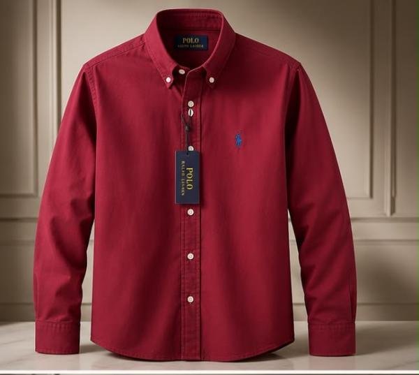 Ralph Lauren Maroon Premium Classic Shirt - Image 2