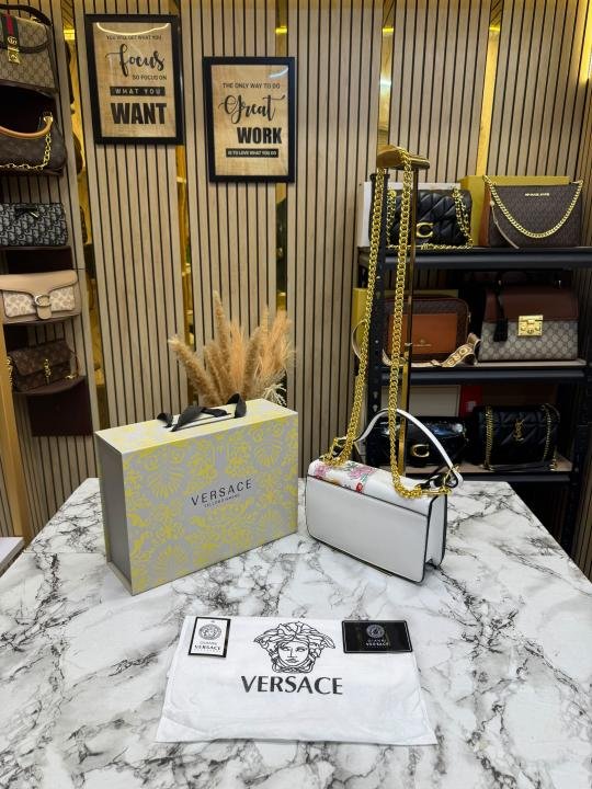 Versace Jeans Couture Floral Chain Shoulder Bag With Dust Bag - Image 4