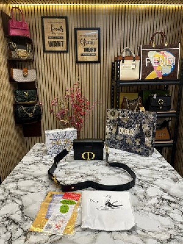 Christian Dior Montaigne Handbag With Original Box, Dust Bag & Carry Bag