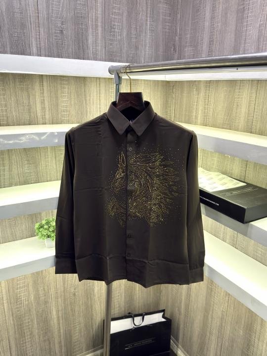 Armani Exchange Armani Exchange Diamond Horse Print Shirt Color Brown