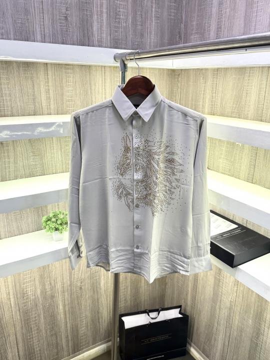 Armani Exchange Armani Exchange Diamond Horse Print Shirt Color Grey