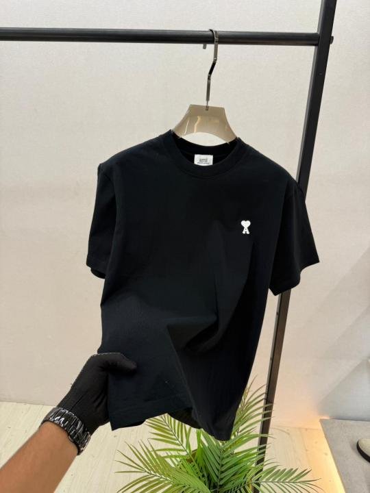 Ami Black Premium Round Neck T-shirt F3749-bl - Image 3