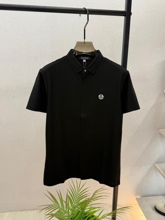 Balmain Balmain Paris Imported Black Super Premium Collar Neck Polo T-shirt F3784-bl