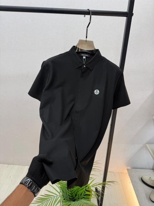 Balmain Balmain Paris Imported Black Super Premium Collar Neck Polo T-shirt F3784-bl - Image 3