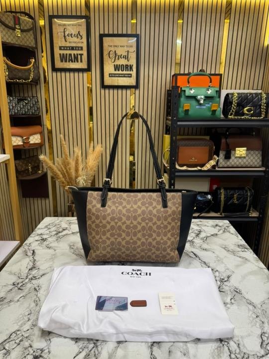 Coach City Signature Canvas Tote Bag With Dust Bag - Image 3