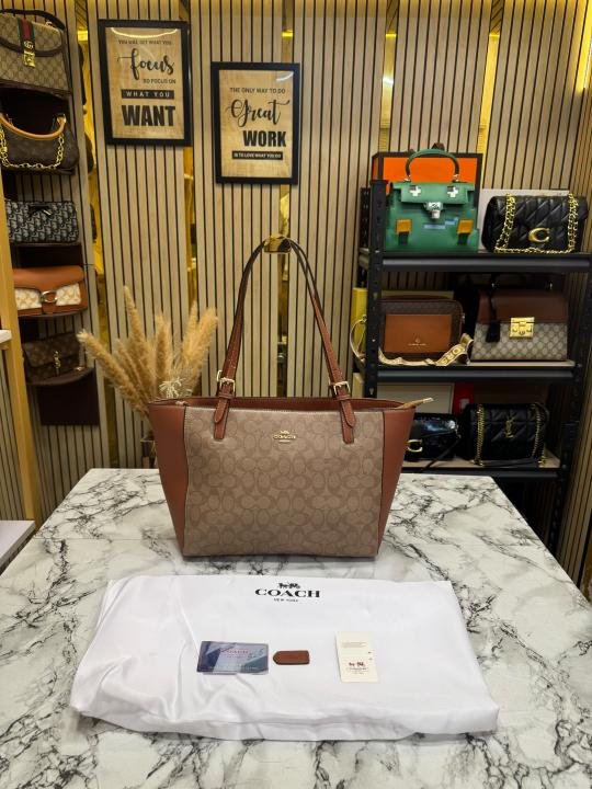 Coach City Signature Canvas Tote Bag With Dust Bag