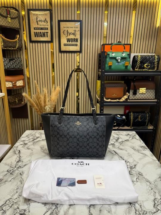 Coach City Signature Canvas Tote Bag With Dust Bag - Image 3