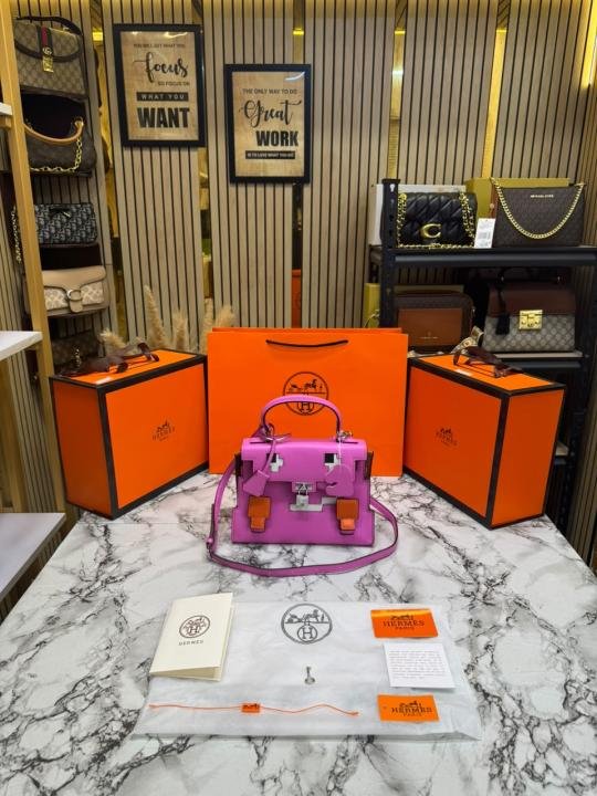 Hermes Kelly Doll Mini Top Handle Crossbody Bag With Box And Dust Bag Including Carry Bag